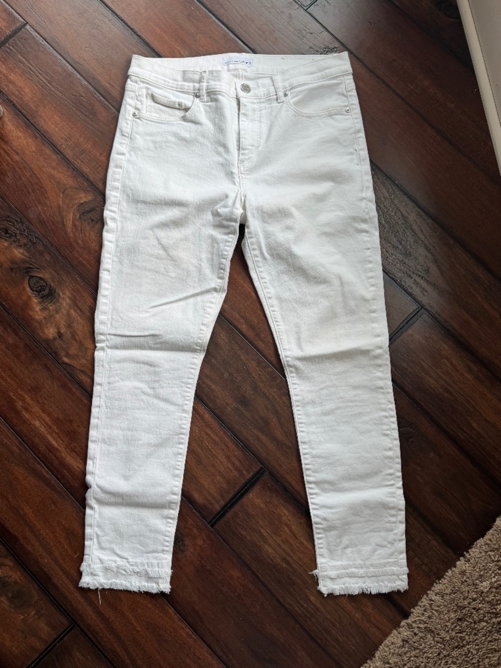 Loft white Jean leggings with fringe